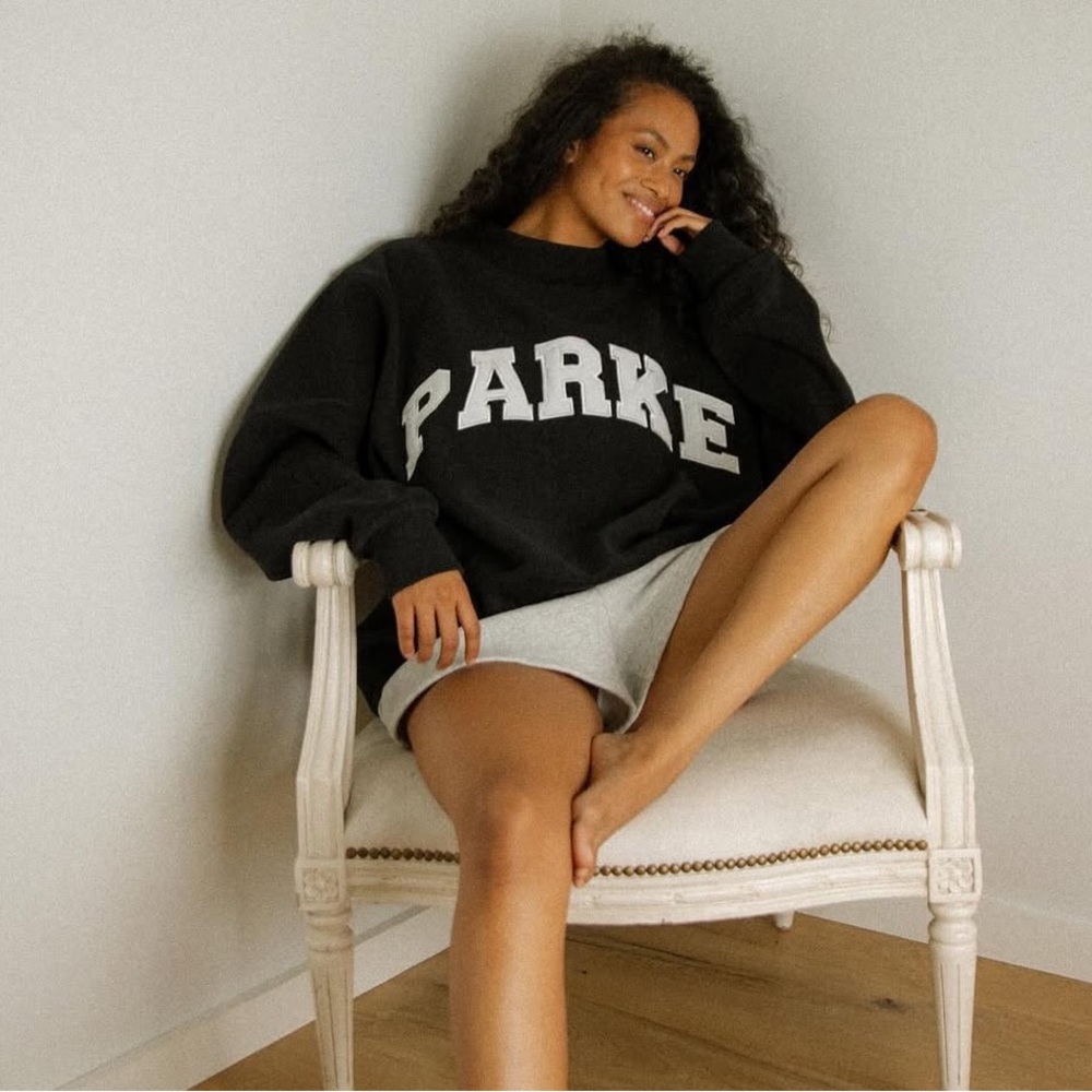 Parke Black Logo Crewneck Sweatshirt